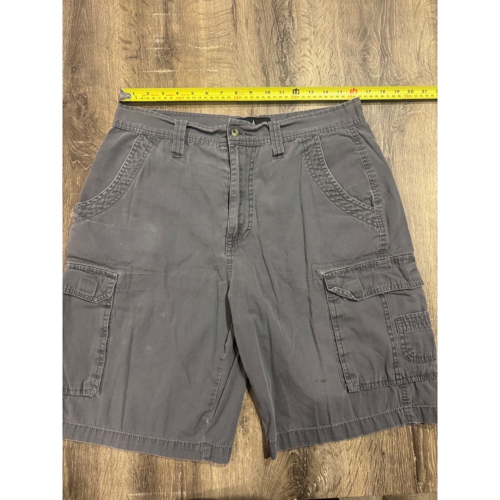 London Fog Mens Cargo Shorts Size 34 Gray Cotton Multi Pocket Casual Outdoor